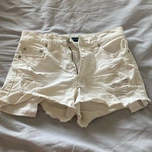 Ripped white Jean shorts